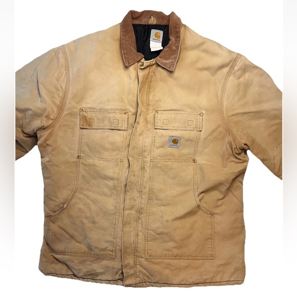 Vintage Carhartt Arctic Chore Jacket Mens 3XL Distressed Cuffs Double Zipper - Picture 1 of 13